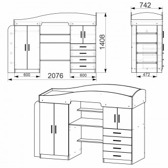 Кровать Универсал 2 (3789 Компанит)