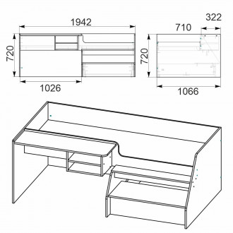 Кровать Универсал 3 (3790 Компанит)